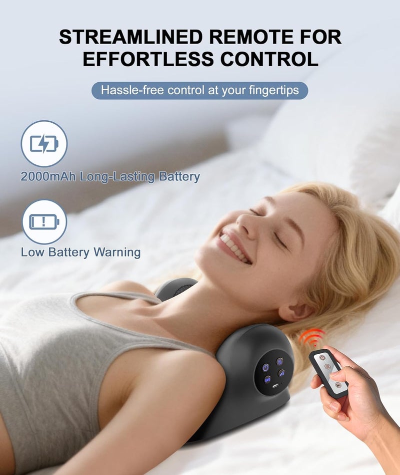Ringo Ringco Neck Massager with Heat, Red Light & Vibration Adjustable, Heated Neck Stretcher with 3 Modes, Rechargeable Cervical Traction Device for Pain Relief & Muscle Relaxation, Christmas Gift (Black) - Image 5
